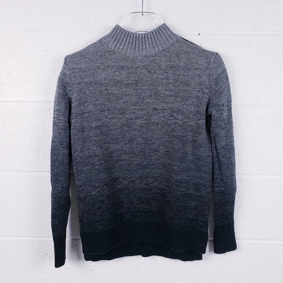 Athleta Sunset Merino Wool Grey Ombre Sweater Mock Turtleneck Women's Size Small - Picture 1 of 8